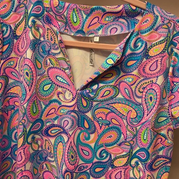 NWOT- Lulu-B Colorful Paisley Blouse - size L - Picture 2 of 2